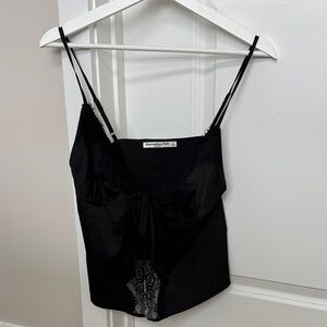 Abercrombie Tie Front Lace Trim Camisole